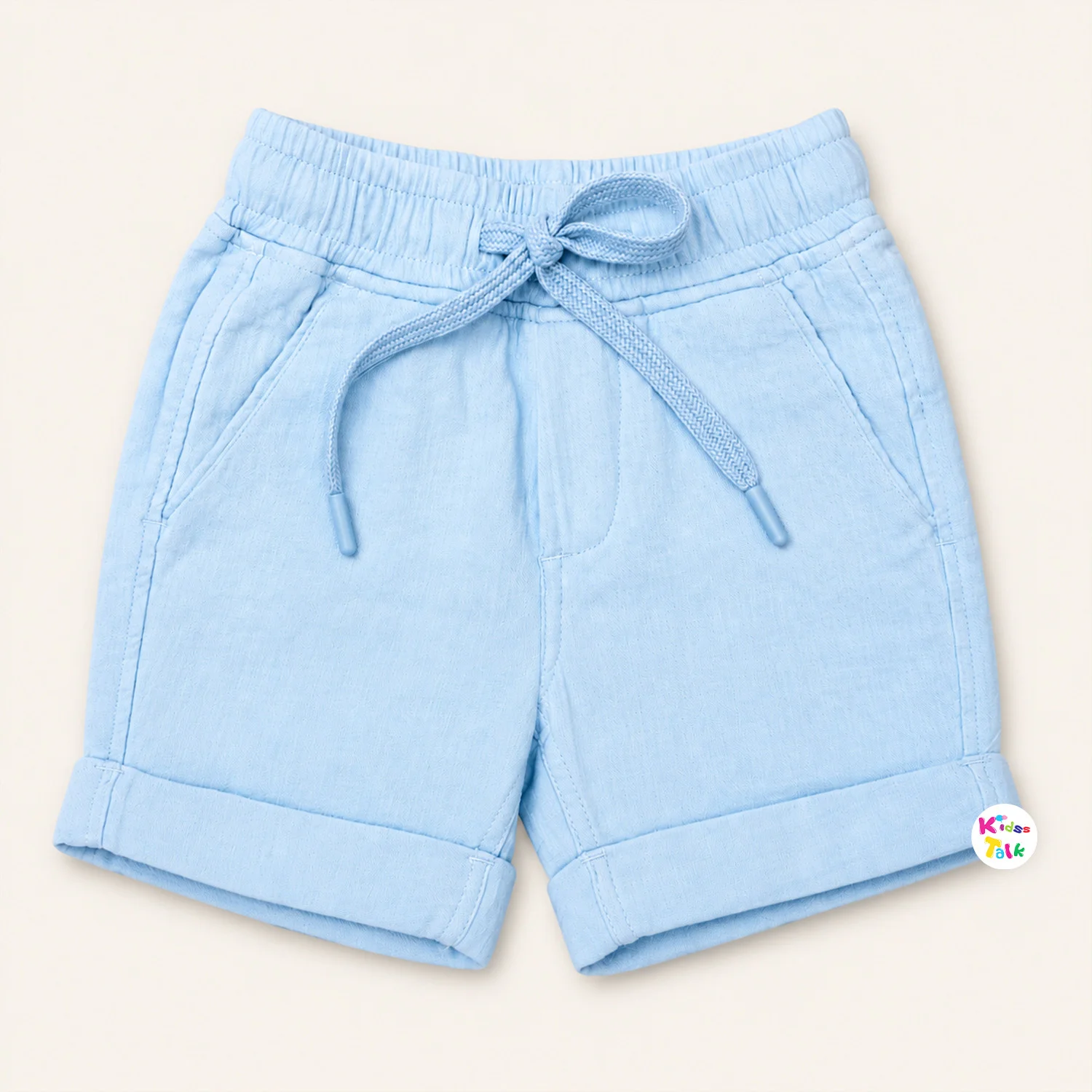 Muslin Half Sleeve Half Pant - Ice Blue